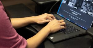 UCF employee typing